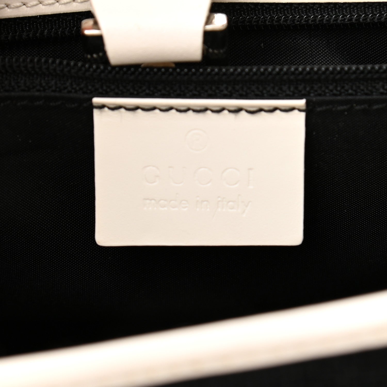 Gucci Canvas Bardot Shoulder Bag White Black 6 of 13