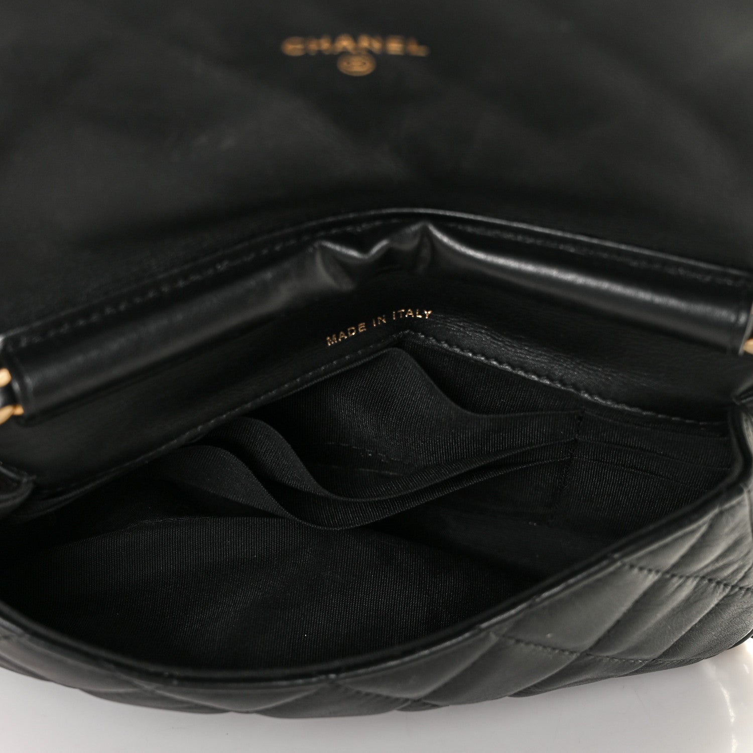 Chanel Calfskin Quilted Coco Mail Clutch With Chain Black 5 of 11