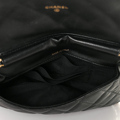 Chanel Calfskin Quilted Coco Mail Clutch With Chain Black 5 of 11