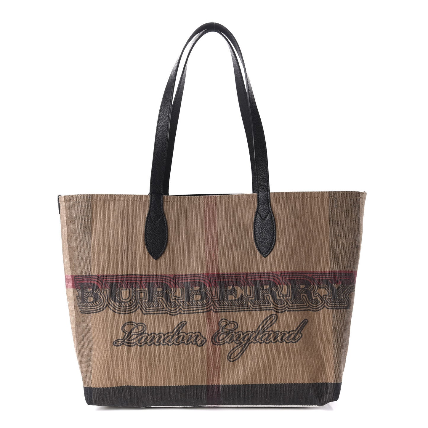 Coated Canvas Mega Check Medium Doodle Tote Black