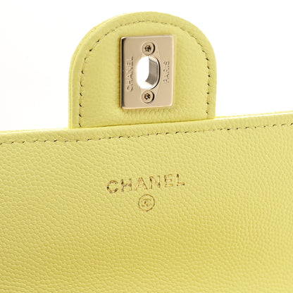Chanel Caviar Quilted Retro Mini Twist Top Handle Clutch Flap Light Yellow 6 of 11