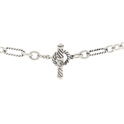 David Yurman Sterling Silver Diamond Tapestry Tassel Necklace 3 of 4