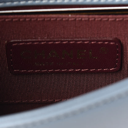 Chanel Lambskin Quilted Studded Boy Brick Flap Light Blue 8 of 11