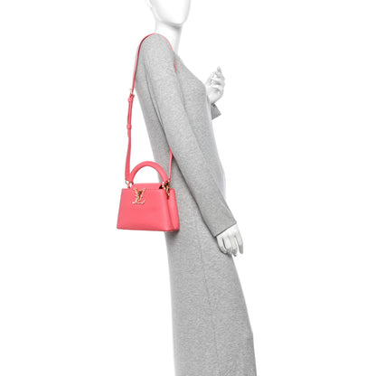Louis Vuitton Taurillon LV Bloom Capucines Mini Pink Sky 2 of 10