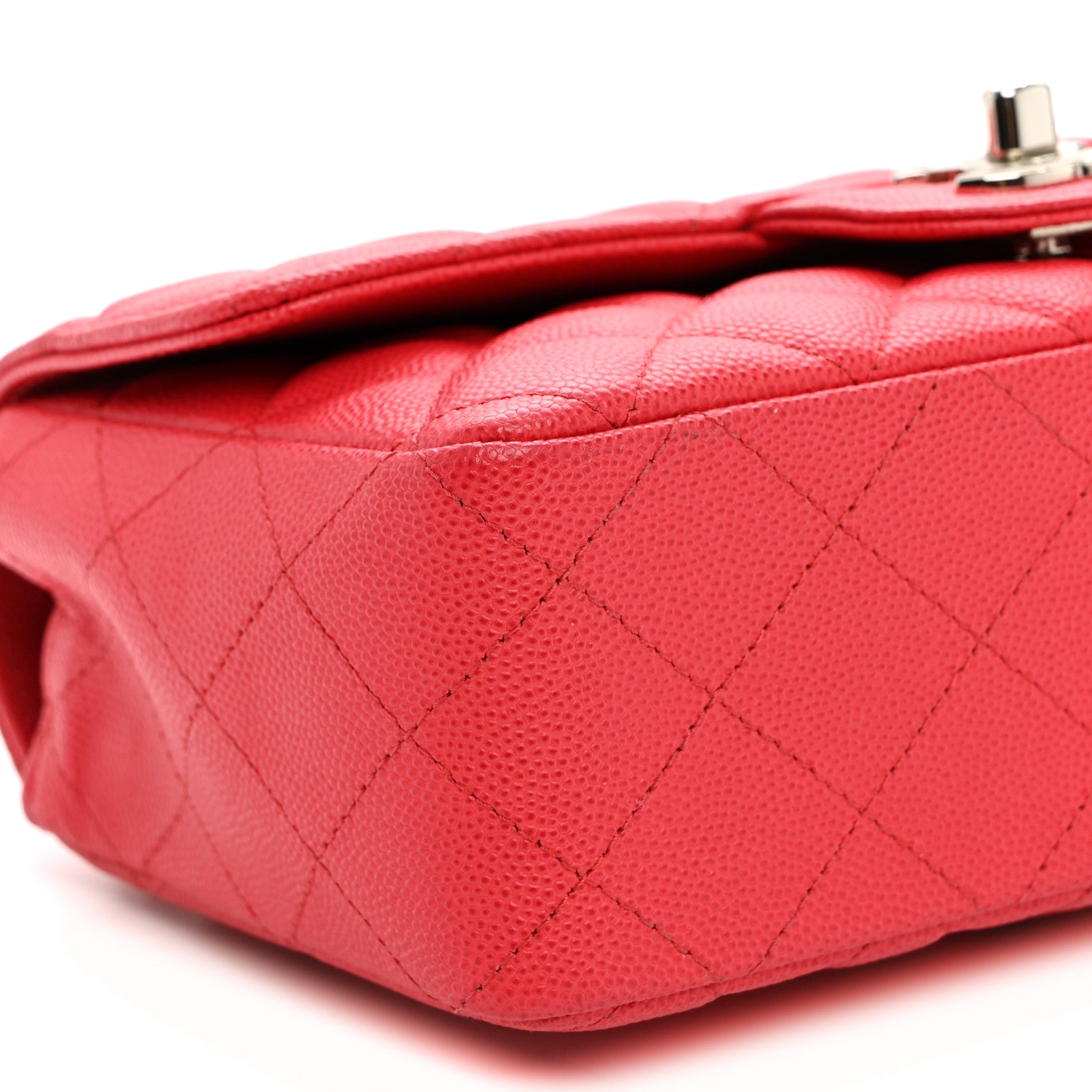 Chanel Caviar Quilted Mini Rectangular Flap Dark Pink 9 of 10