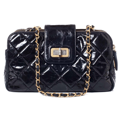 Chanel Glazed Calfskin Mademoiselle Zip Shopping Tote Black 1 of 20