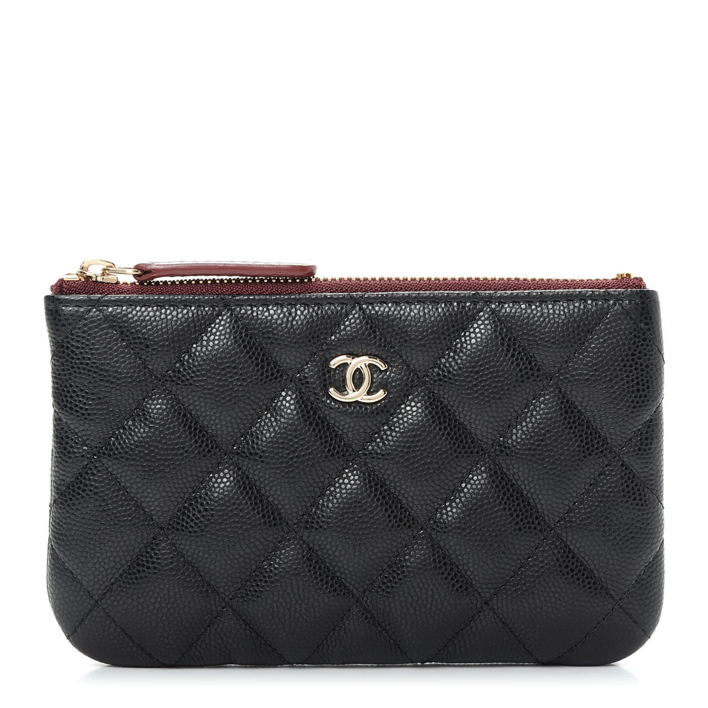 Caviar Quilted Small Cosmetic Case Black