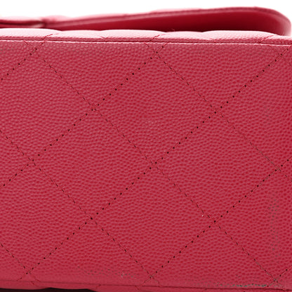 Chanel Caviar Quilted Jumbo Double Flap Dark Pink 10 of 13