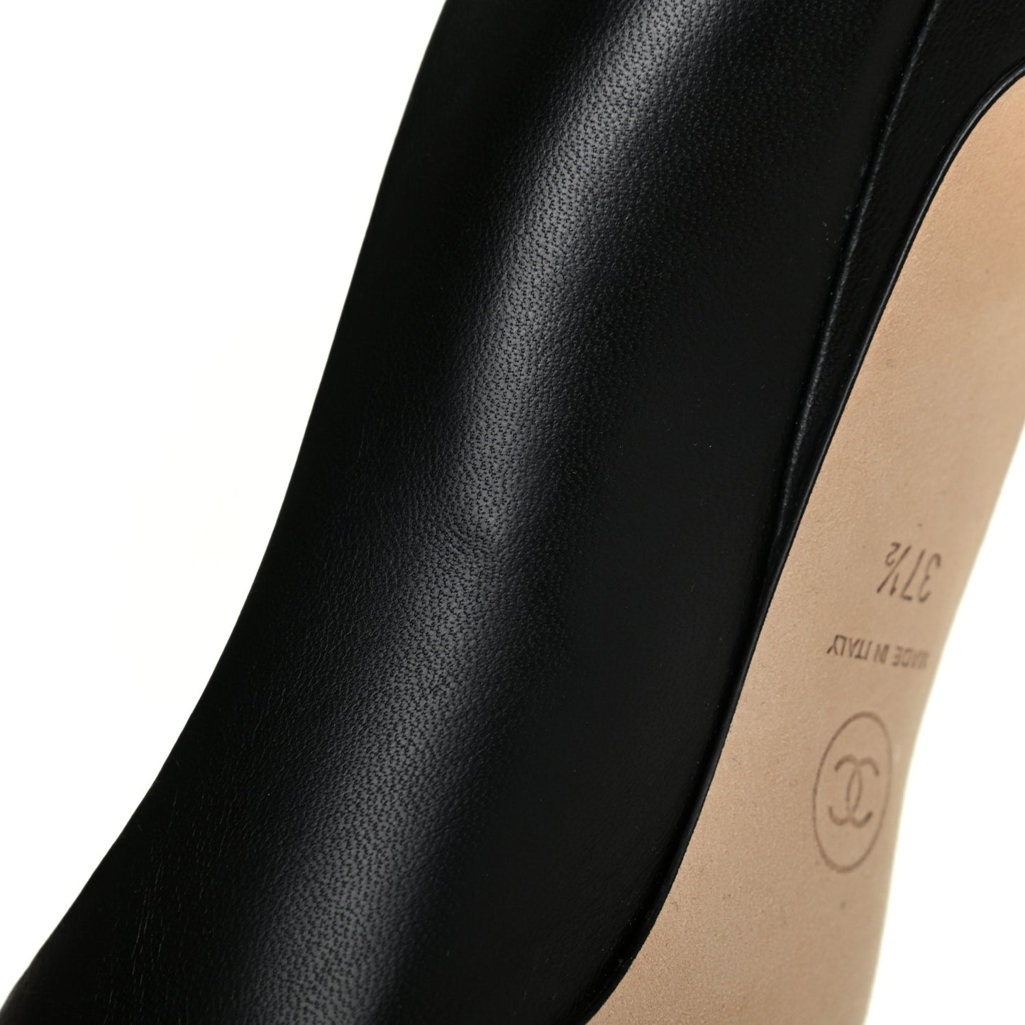 Lambskin Grosgrain Cap Toe CC Pumps 37.5 Black