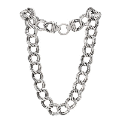 David Yurman Sterling Silver Double Curb Link Necklace 3 of 5