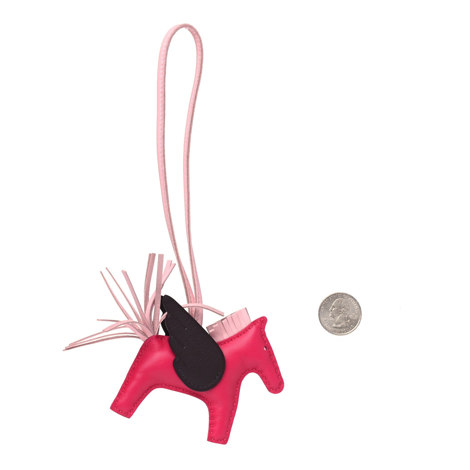 Hermes Milo Lambskin Grigri Rodeo Pegase Horse Bag Charm PM Framboise Rose Sakura Rouge Sellier 2 of 4