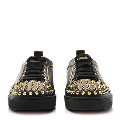 Christian Louboutin Nappa Spikes Womens Vieira Flat Sneakers 36 Black Gold 2 of 9