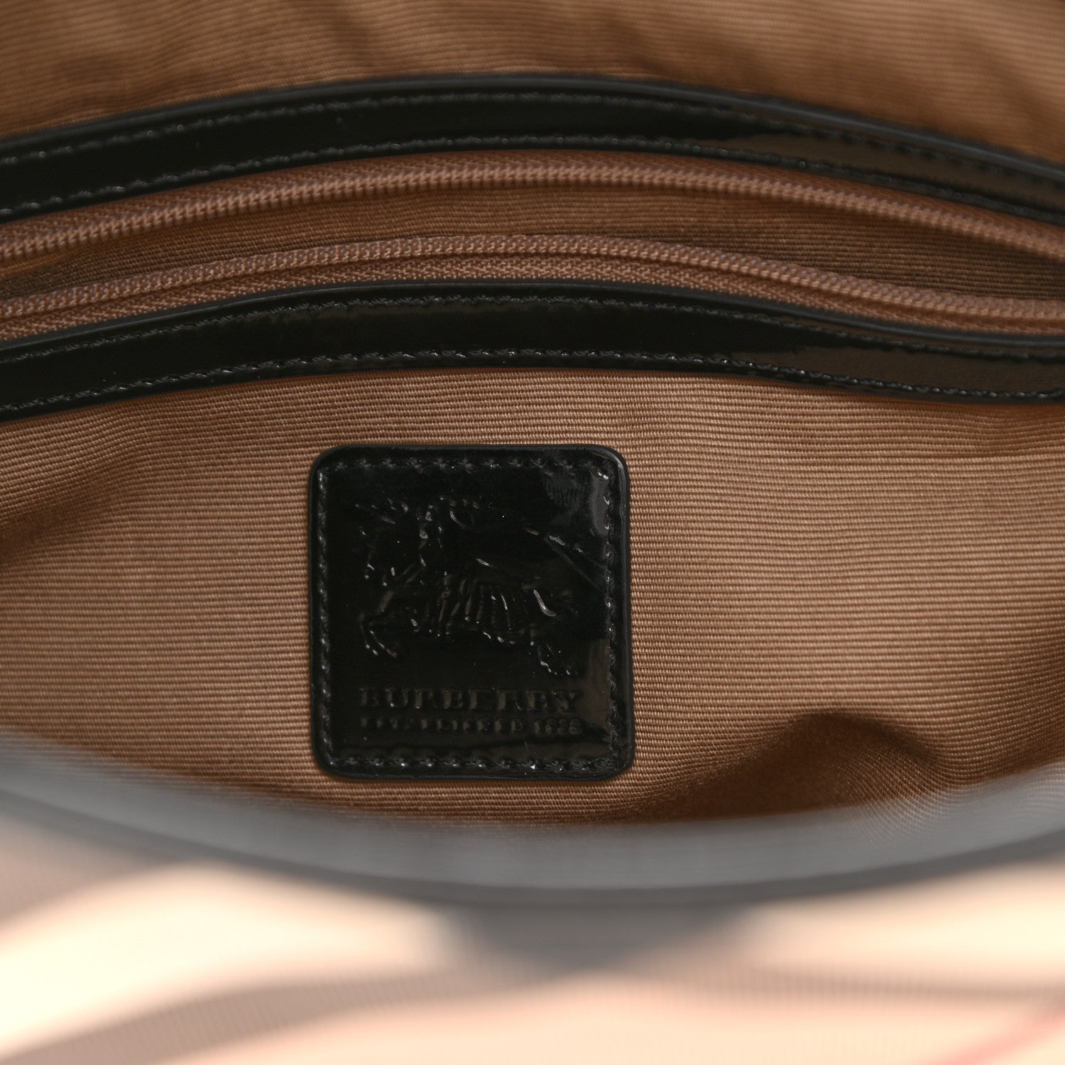 Burberry Patent Nova Check Brook Hobo Black 6 of 13