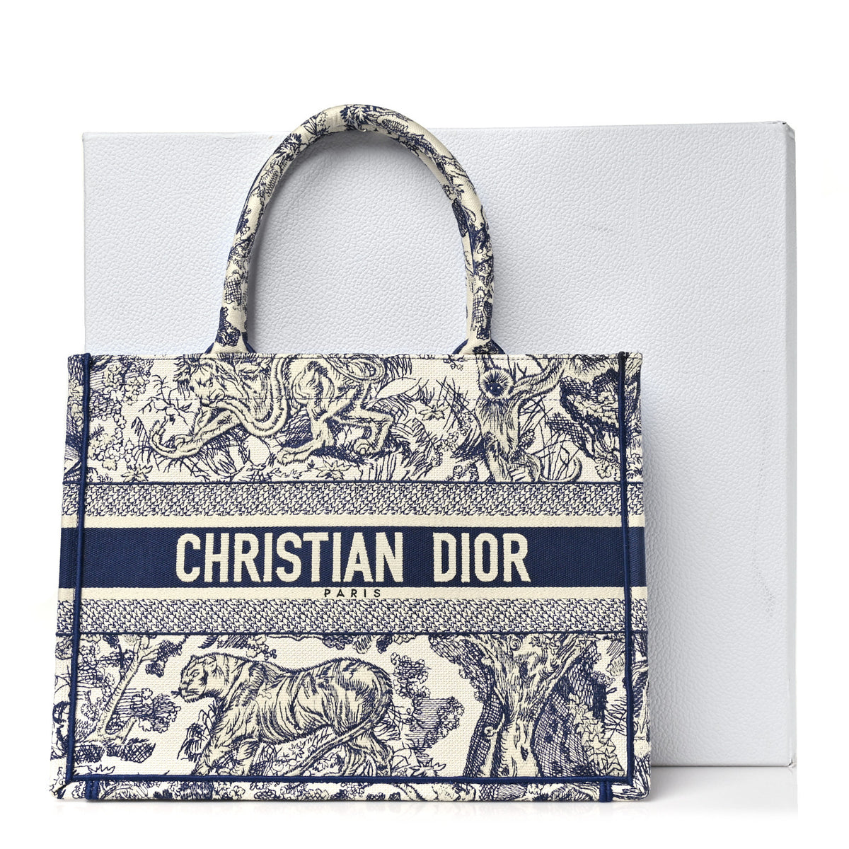 Christian Dior Canvas Embroidered Medium Dioriviera Toile De Jouy Book Tote Blue 11 of 11