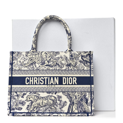 Christian Dior Canvas Embroidered Medium Dioriviera Toile De Jouy Book Tote Blue 11 of 11