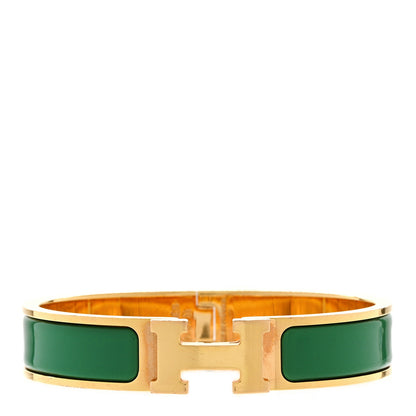 Hermes Enamel Narrow Clic Clac H Bracelet GM Vert Spain 1 of 6