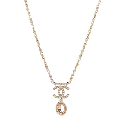 Chanel Crystal Pearl CC Necklace Pearly White Gold 1 of 6