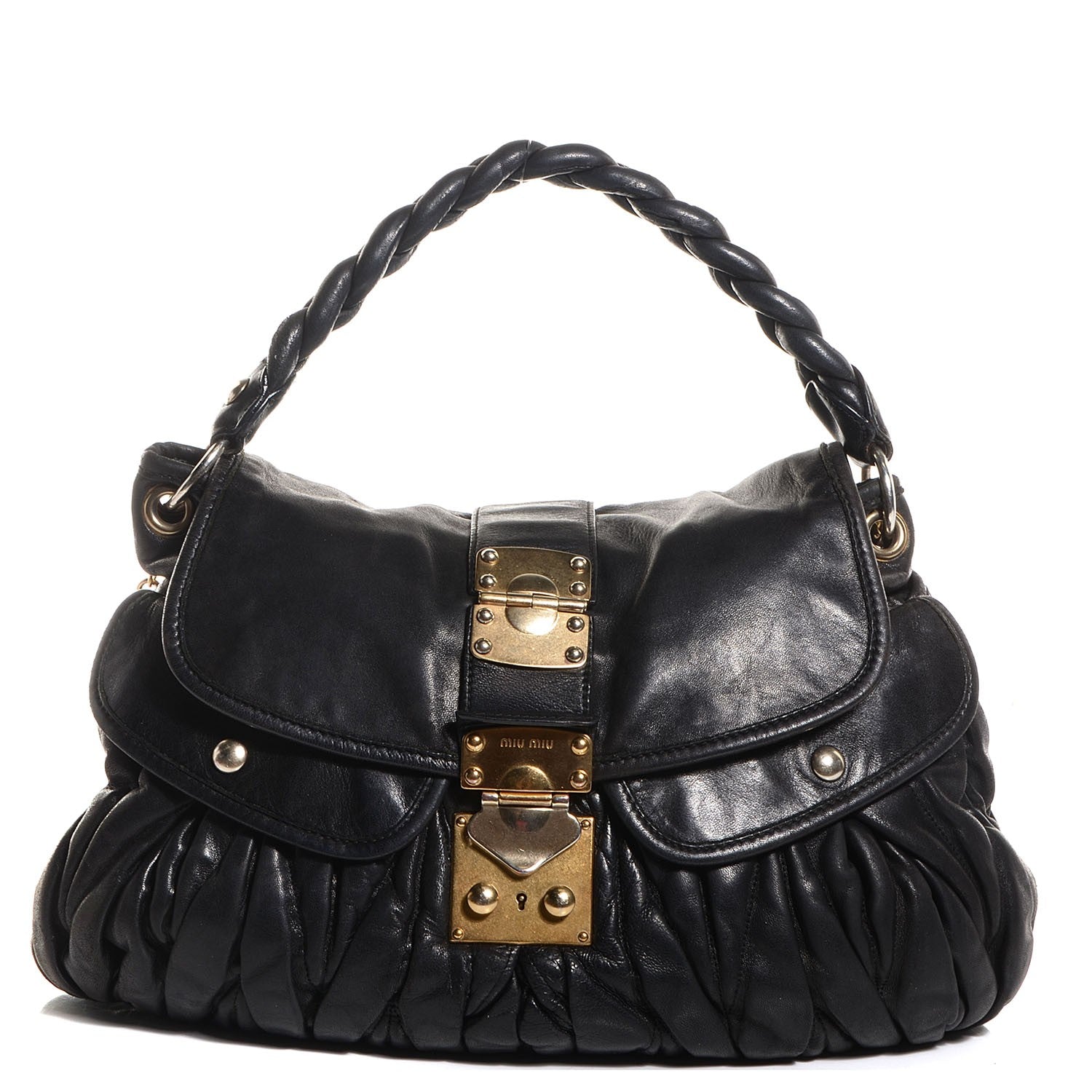 Miu Miu Nappa Matelasse Coffer Hobo Black 1 of 8