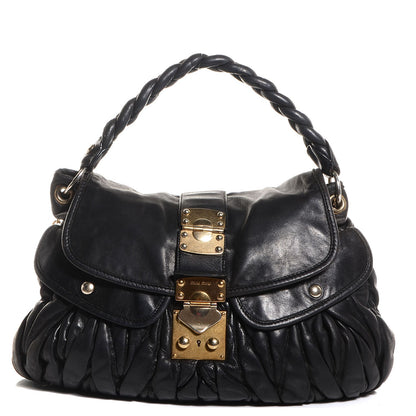 Miu Miu Nappa Matelasse Coffer Hobo Black 1 of 8
