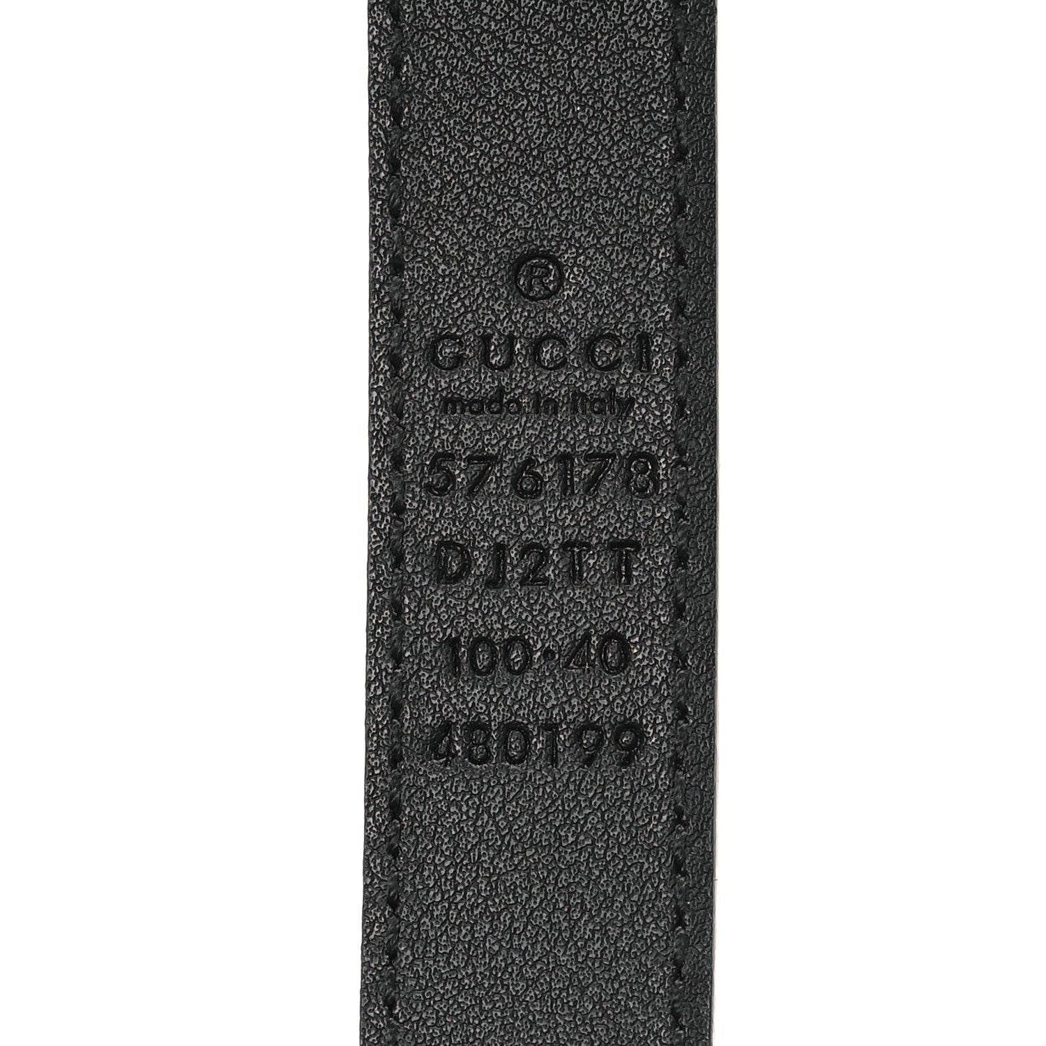 Gucci Textured Dollar Calfskin Bees And Stars Print Womens 20mm Belt 100 40 Black Gold 3 of 4