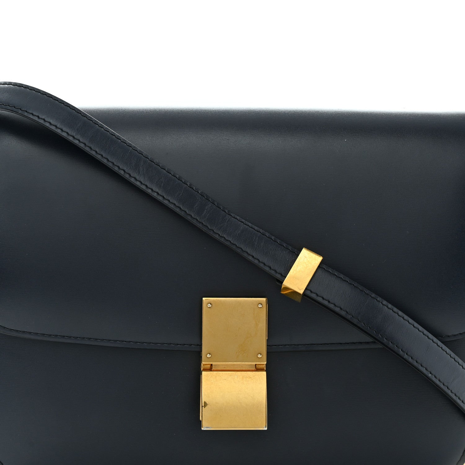Celine Box Calfskin Medium Classic Box Flap Bag Navy 9 of 14