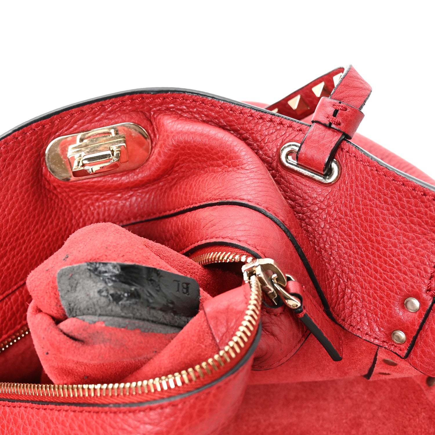Valentino Garavani Vitello Medium Rockstud Tote Rosso Valentino 7 of 10