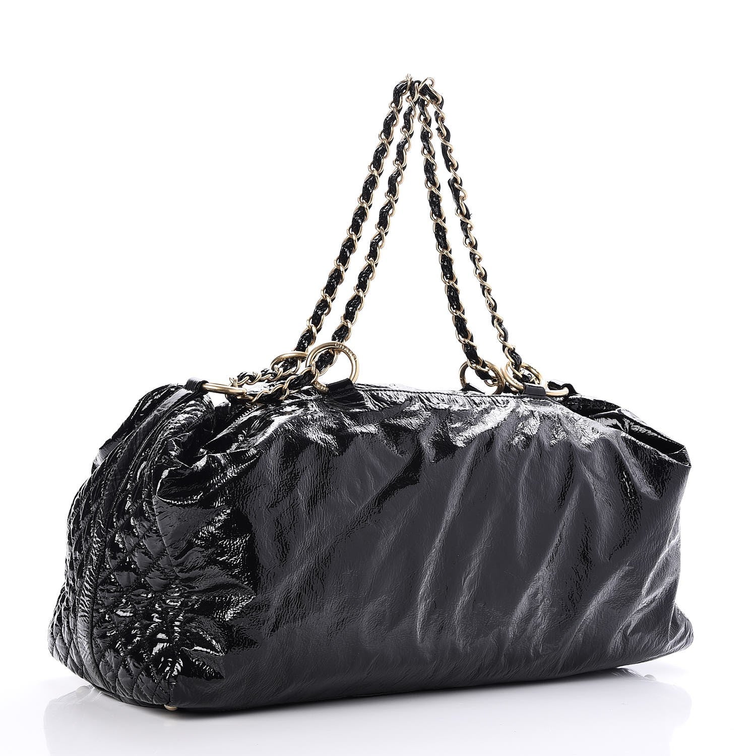 Chanel Vinyl Rock and Chain XL Bowler Black 3 of 6