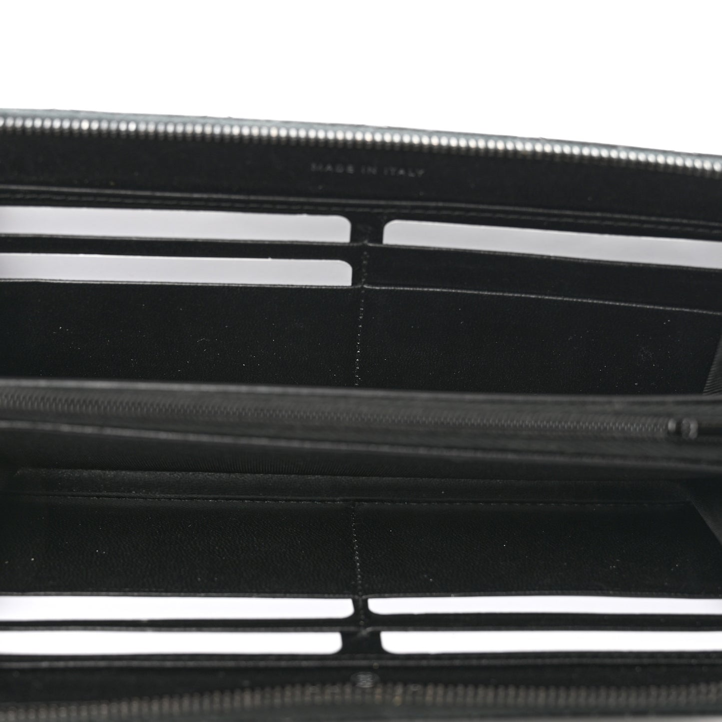 Lambskin Quilted Large Gusset Zip Around Wallet So Black