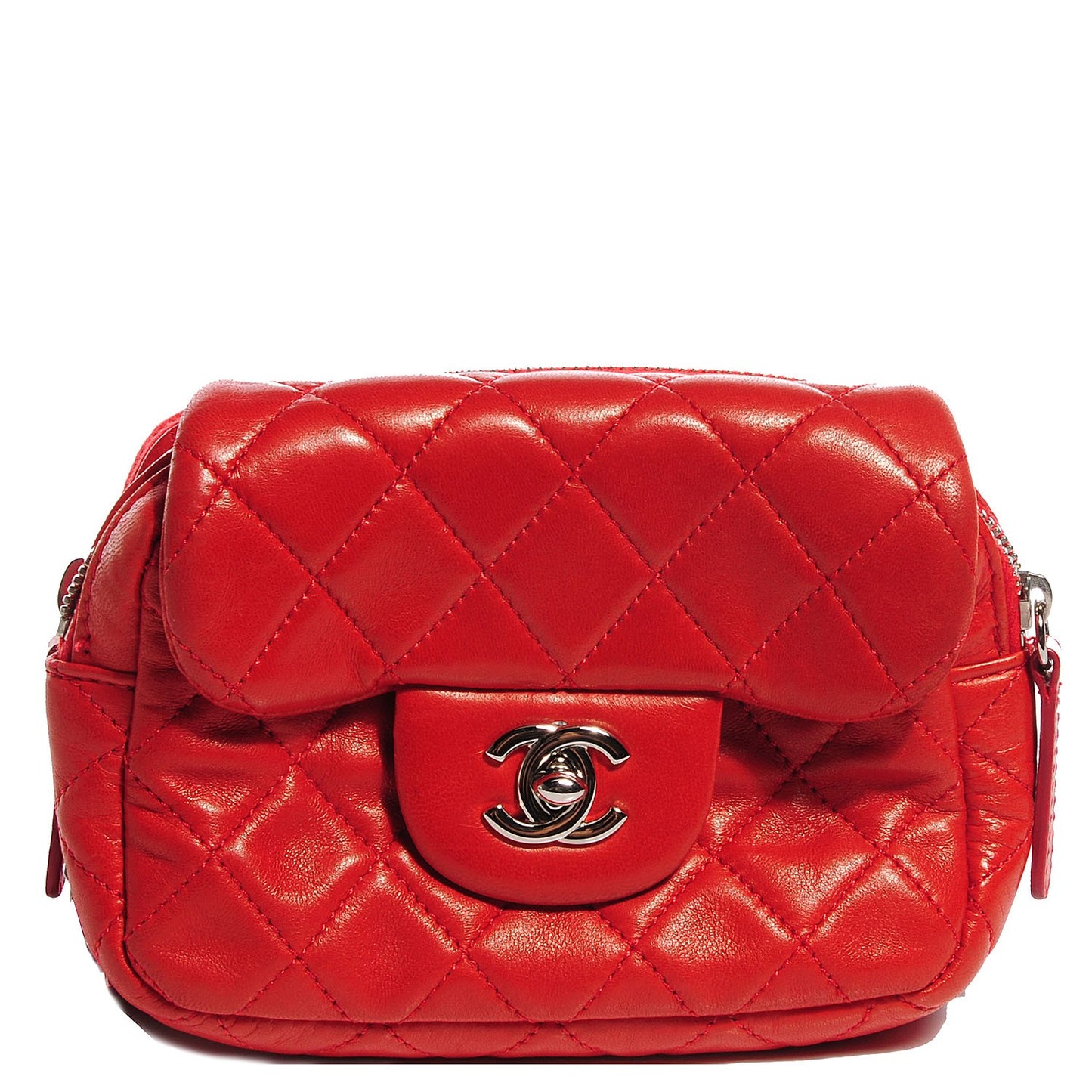 Lambskin Quilted New Mini Flap Red
