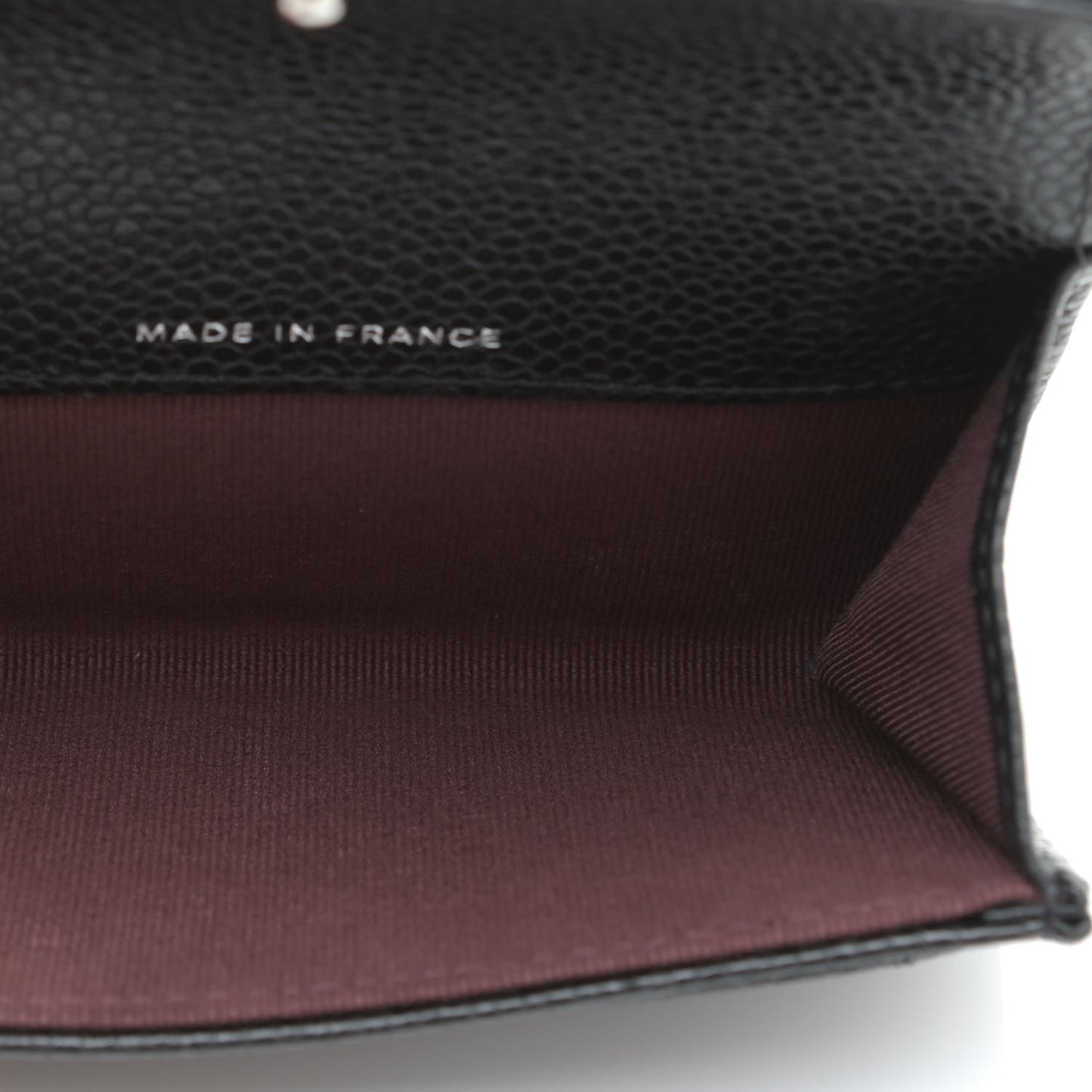 Caviar Quilted Flap Card Holder Wallet Black