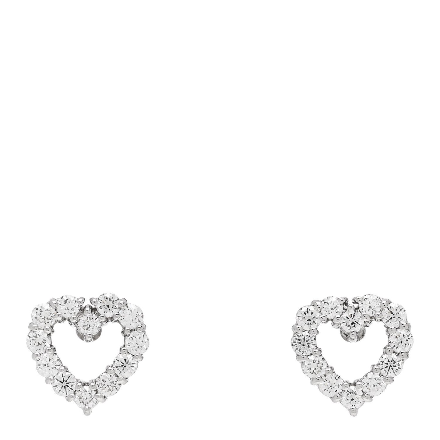 Platinum Diamond Heart Earrings