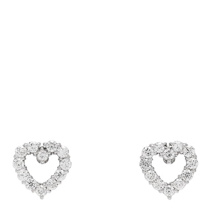 Tiffany Platinum Diamond Heart Earrings 1 of 5