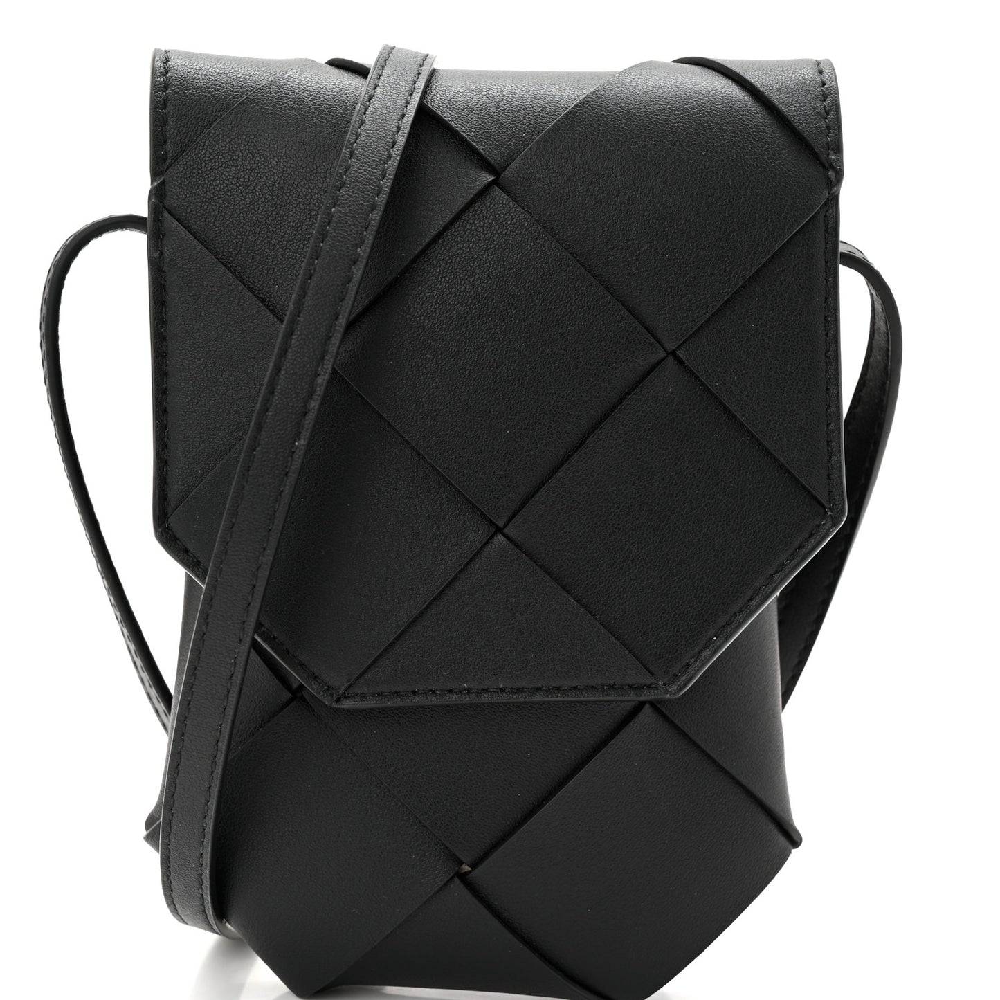 Nappa Maxi Intrecciato Diago Phone Pouch Black