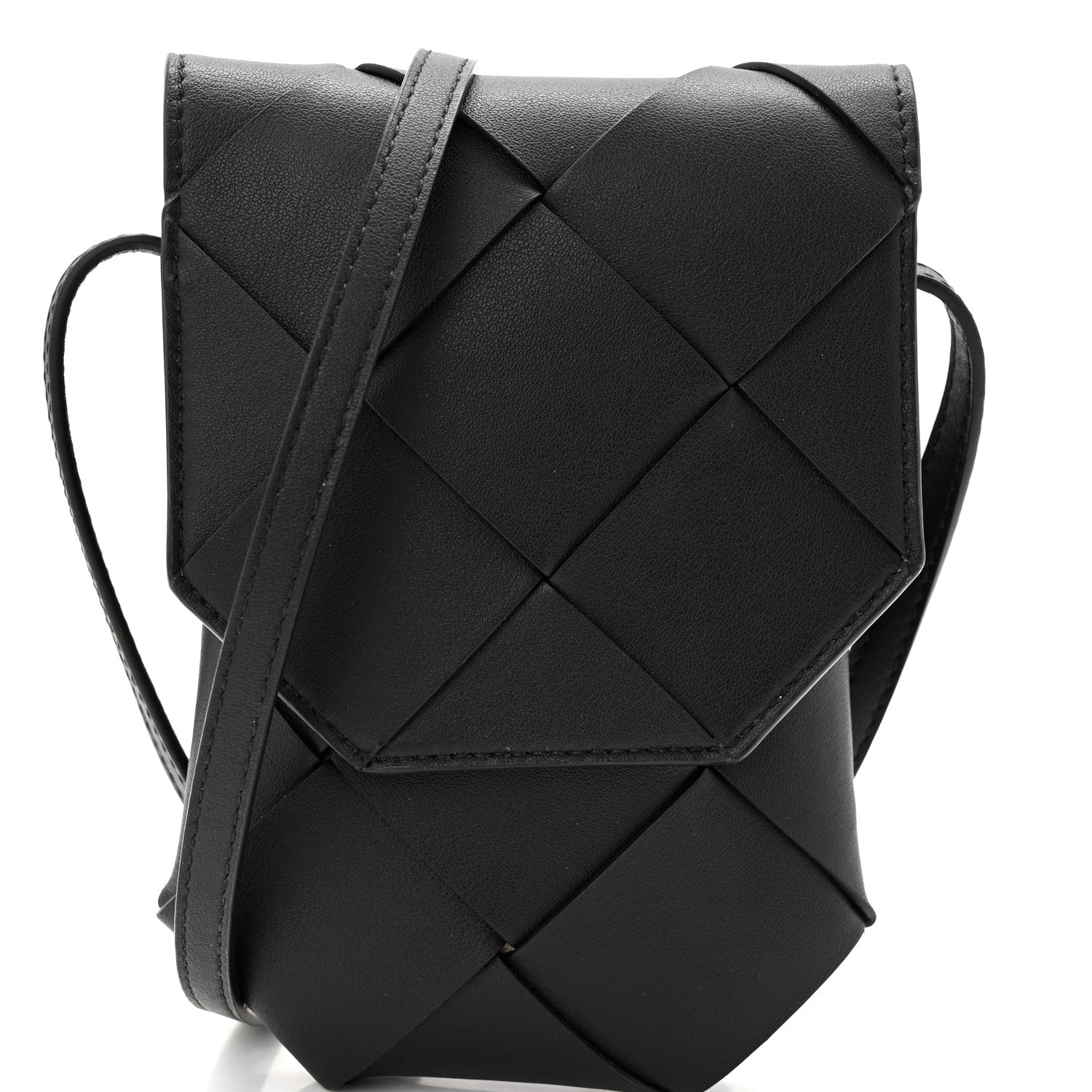 Bottega Veneta Nappa Maxi Intrecciato Diago Phone Pouch Black 8 of 10