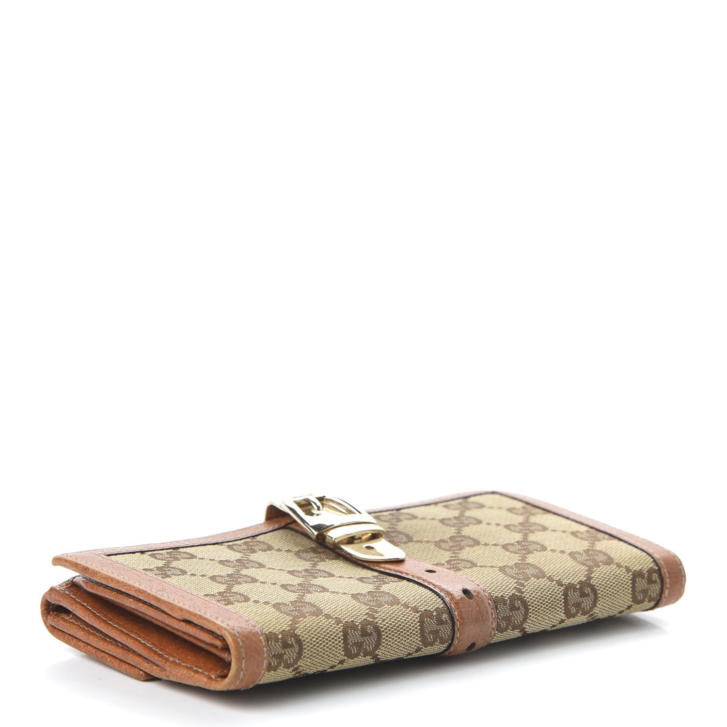Gucci Monogram Buckle Continental Wallet Brown 4 of 10