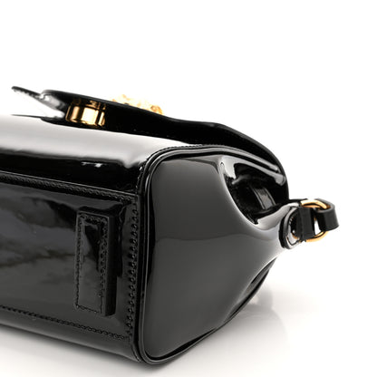 Versace Patent Calfskin Small La Medusa Top Handle Bag Black 9 of 9