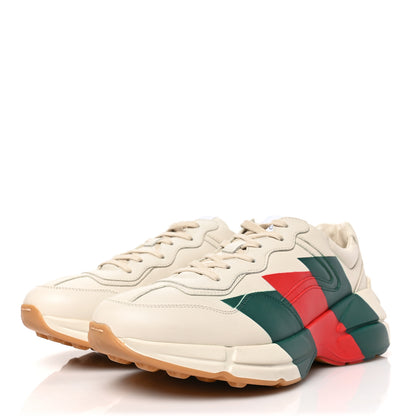 Gucci Calfskin Web Printed Mens Rhyton Sneakers 8 Mystic White 3 of 9