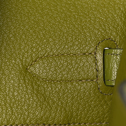 Hermes Chevre Mysore Bi-Color Birkin 30 Vert Anis Vert Chartreuse 23 of 39