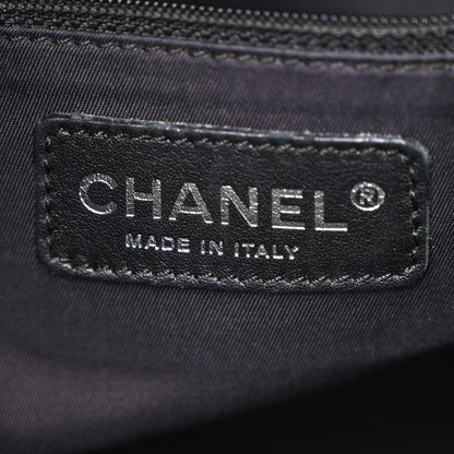Chanel Coated Canvas Quilted Small Paris Biarritz Tote Black 6 of 12
