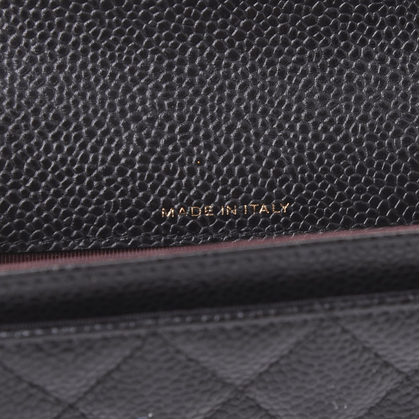 Caviar Quilted Flap Card Holder Black