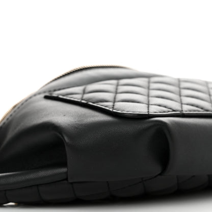 Chanel Lambskin Quilted Waist Bag Fanny Pack Black 9 of 14