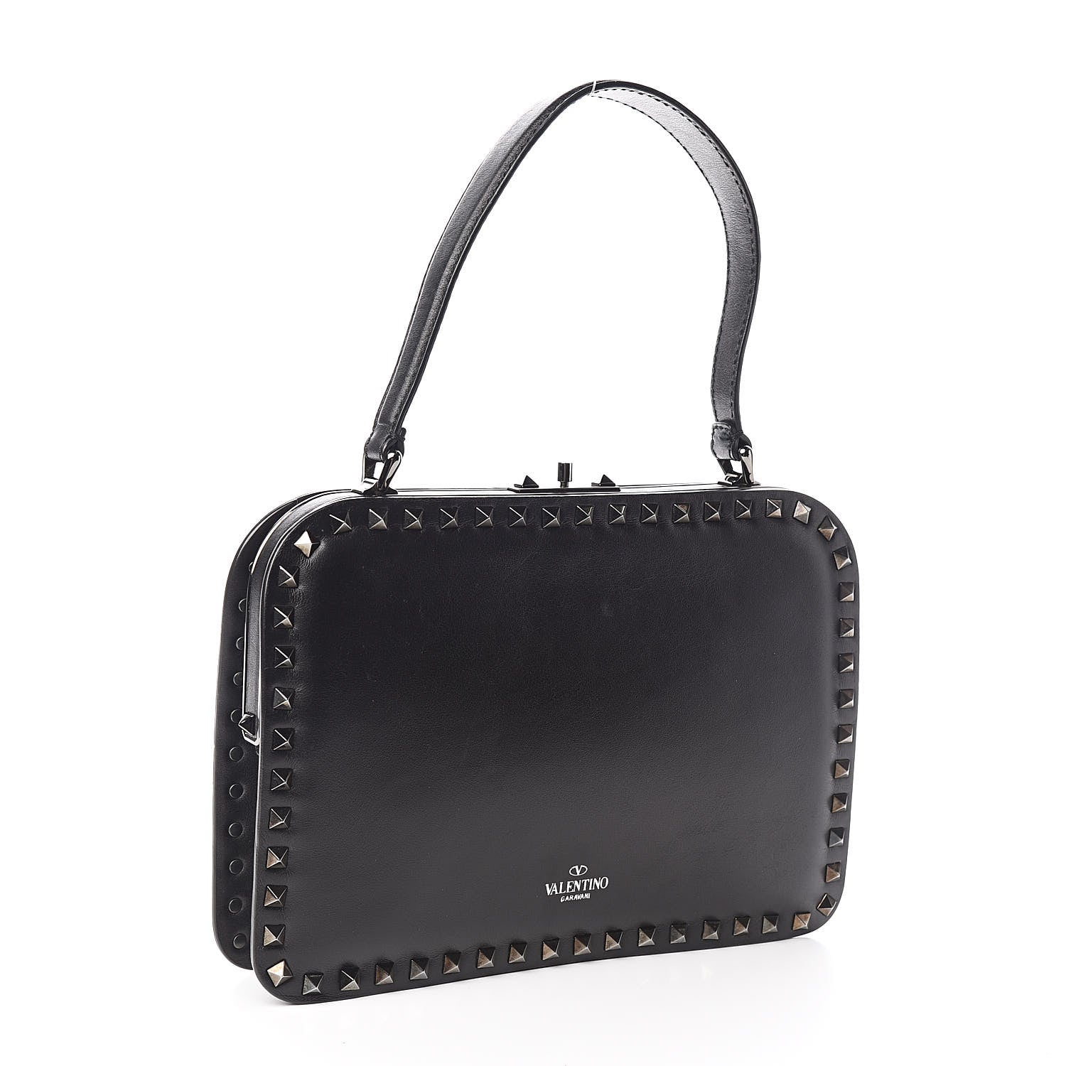 Valentino Garavani Vitello Rockstud Frame Bag Black 3 of 10