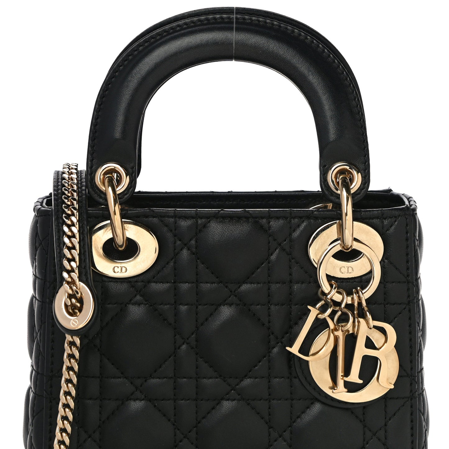 Lambskin Cannage Mini Lady Dior Black