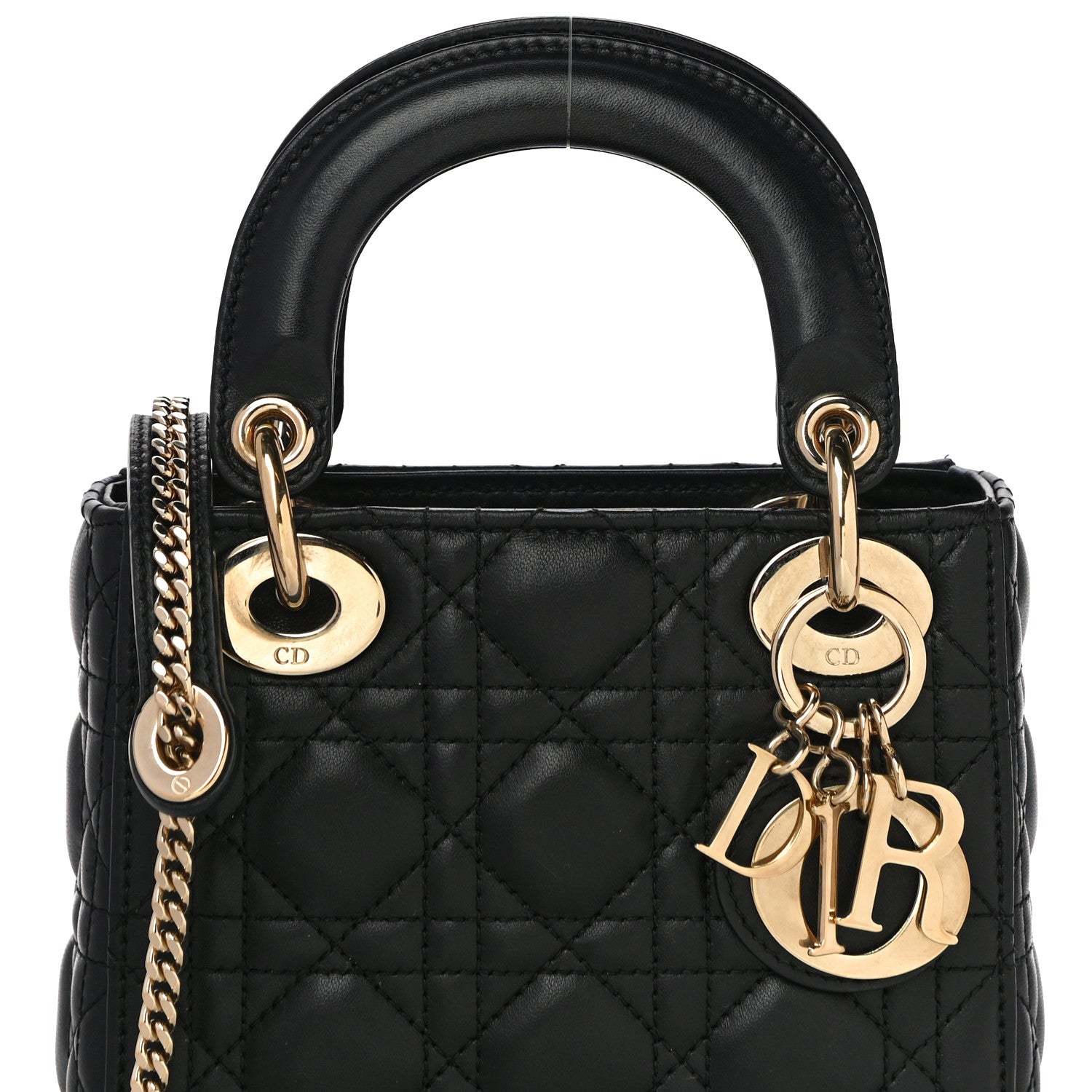 Christian Dior Lambskin Cannage Mini Lady Dior Black 8 of 22