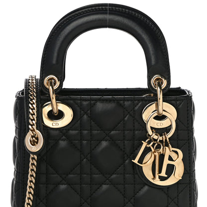 Christian Dior Lambskin Cannage Mini Lady Dior Black 8 of 22