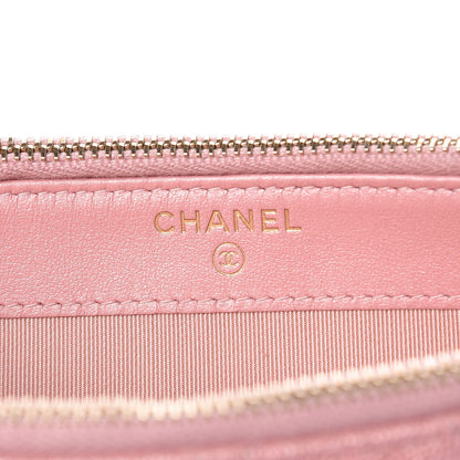Chanel Iridescent Caviar Quilted Clutch With Chain Rose 8 of 12