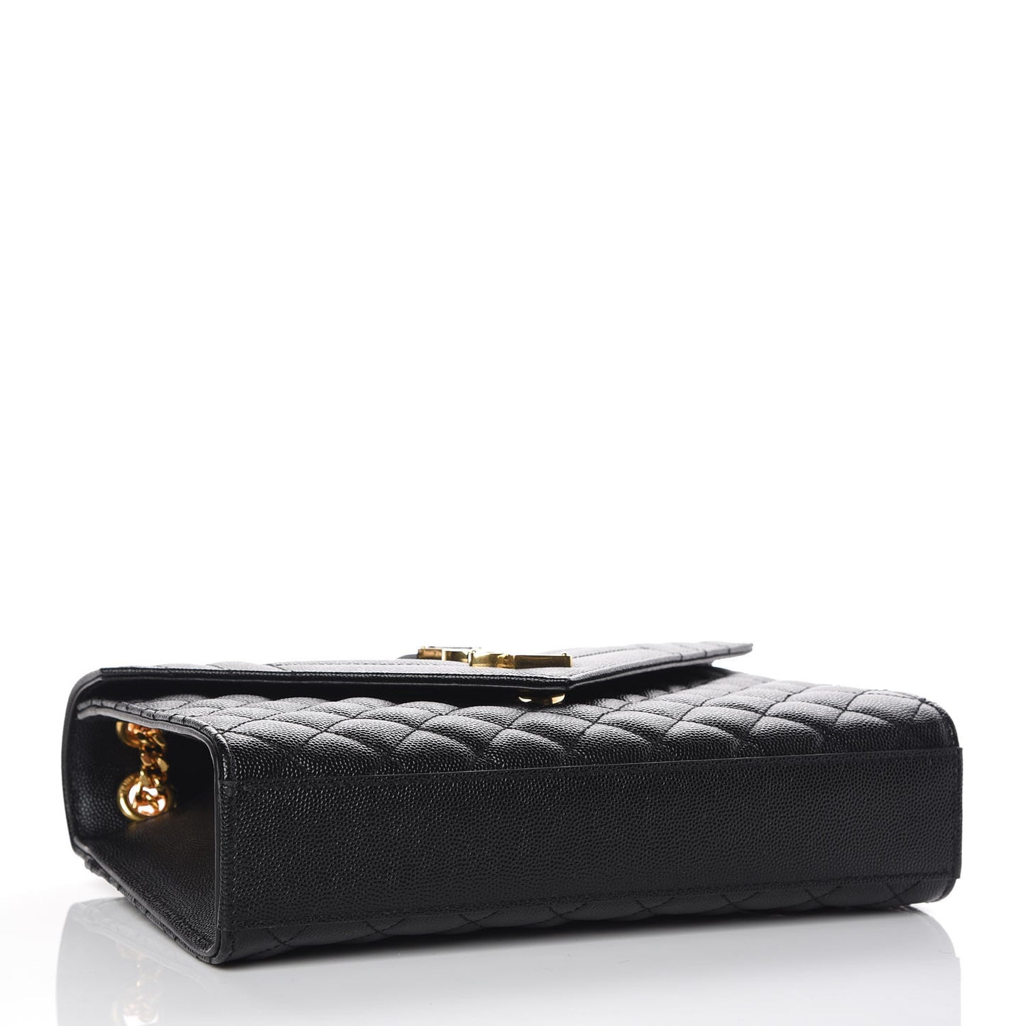 Grain De Poudre Textured Mixed Matelasse Triquilt Medium Monogram Satchel Black