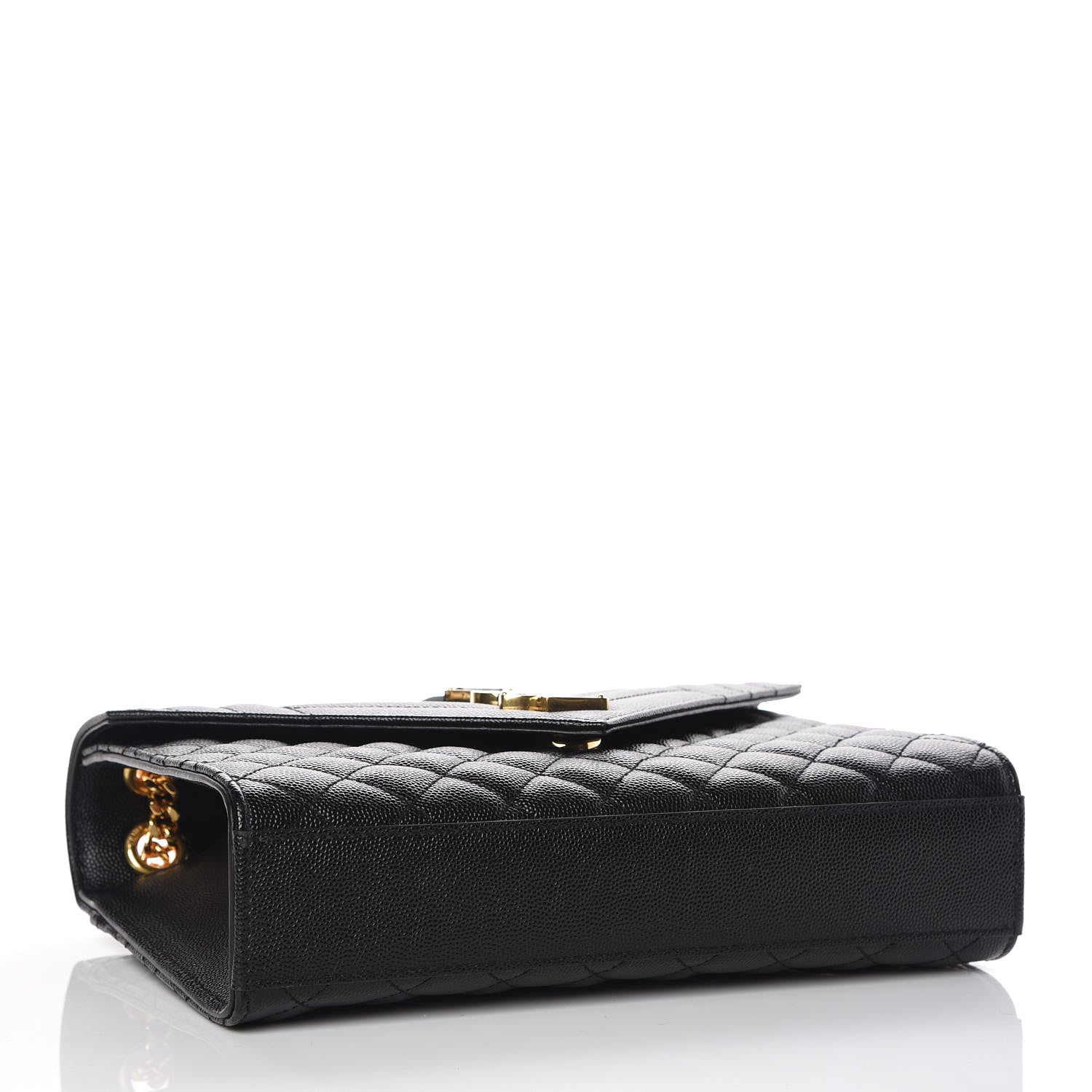Saint Laurent Grain De Poudre Textured Mixed Matelasse Triquilt Medium Monogram Satchel Black 4 of 9