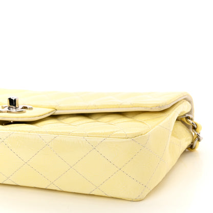 Chanel Distressed Patent Calfskin Quilted East West Flap Clutch Ivory 10 of 12