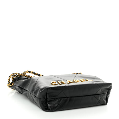 Chanel Shiny Calfskin Quilted Mini Chanel 22 Black 4 of 10